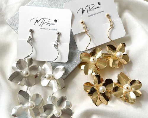 【バレーヌフルール】ピアス(ハンドメイド)　結婚式　ブライダルアクセサリー b3ba495cc92690ff9747cc6239f290