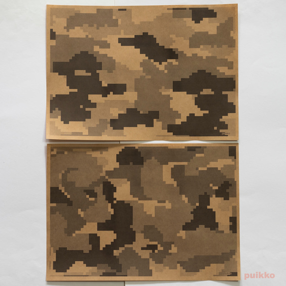 紙製ブックカバー　デジタル迷彩柄（モノクロ）（5枚セット） 3枚目の画像