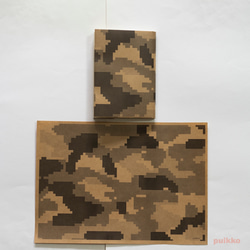 紙製ブックカバー　デジタル迷彩柄（モノクロ）（5枚セット） 2枚目の画像