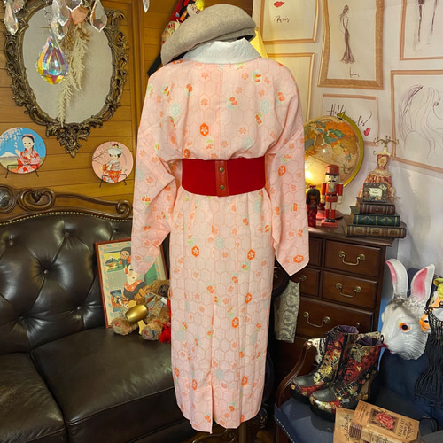 長襦袢 着物 ハンドメイド リメイク ワンピース ドレス 和洋折衷
