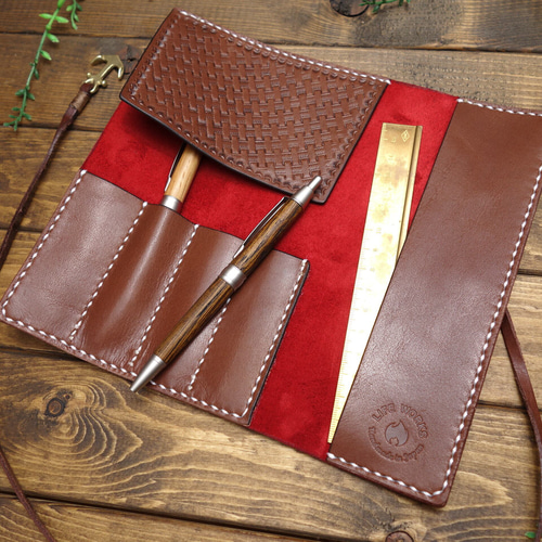 極上栃木レザー】総手縫い ロールペンケース ペンケース LIFE WORKS