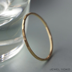 【華奢リング】FINE RING ANTIQUE　K18　K18PG　Pt900　アンティーク　槌目　1ミリ　指輪 13枚目の画像