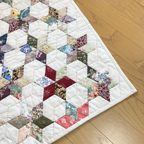 シックスポインテッドスターのパッチワークタペストリー パッチワーク