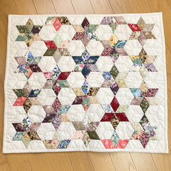 シックスポインテッドスターのパッチワークタペストリー パッチワーク