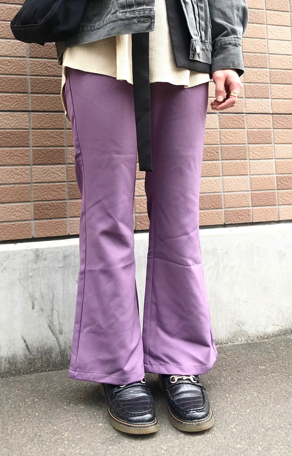 Basic Flare Pants (Light Purple) パープル 紫 ガーリー 3枚目の画像