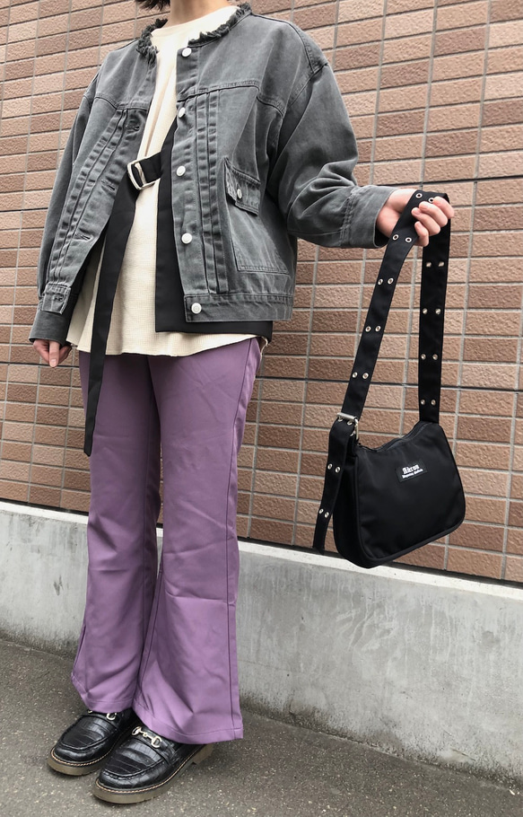 Basic Flare Pants (Light Purple) パープル 紫 ガーリー 2枚目の画像