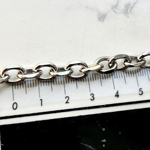 アレルギー対応！ステンレス製 極太小豆チェーンネックレス シルバー