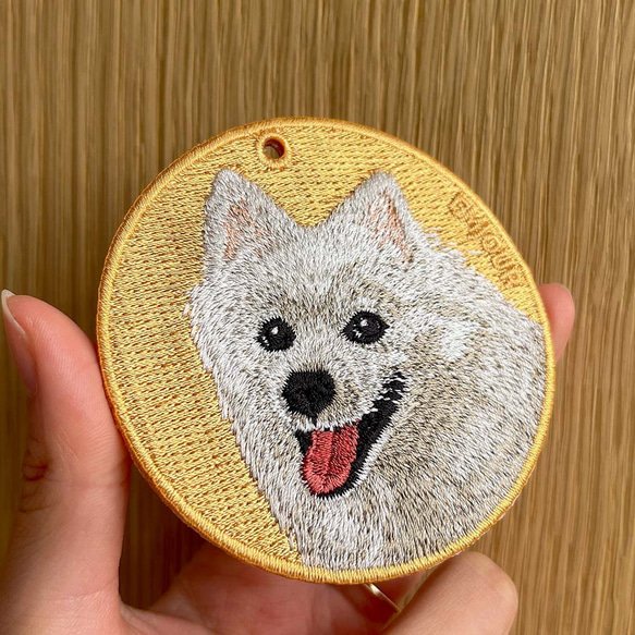 大好き 刺繍キーホルダー 絶対に喜ば キツネ犬 スピッツ キーホルダー 首輪・ハーネス・リード