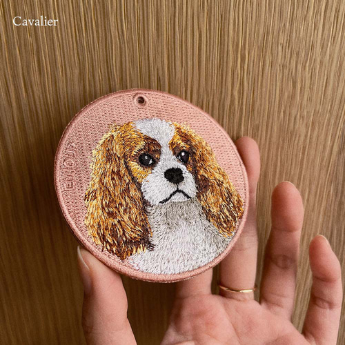 ハンドメイド　刺繍　トイプードル　キャバリア　サイベリアン　バッグ　キーホルダー ハンドメイド 刺繍 トイプードル キャバリア サイベリアン バッグ