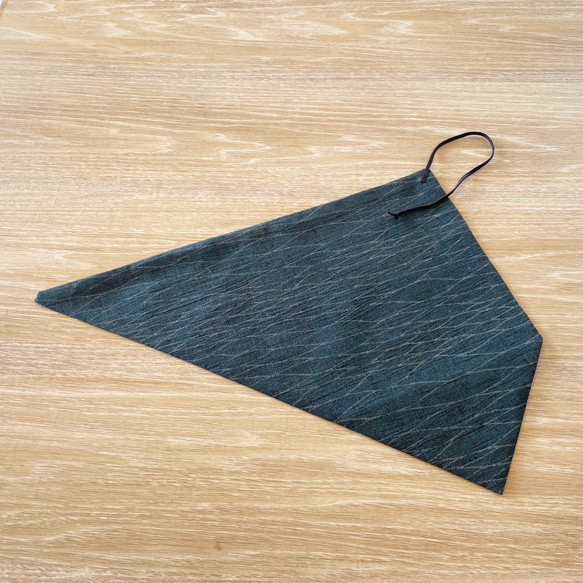 【1点もの】着物地ので作る箸袋・カトラリーホルダー -麻 着物地 灰青に立涌 P-187 2枚目の画像