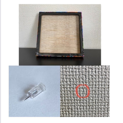 10cmx10cm ファブリックパネル　象/ピンク（アートパネル） 4枚目の画像