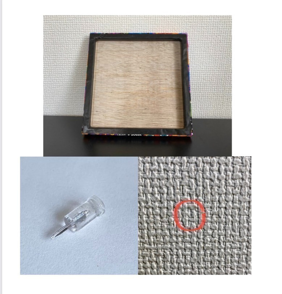 10cmx10cm ファブリックパネル　象/ピンク（アートパネル） 4枚目の画像