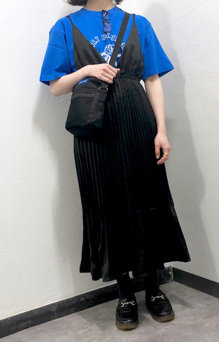 Satin Pleats Flare Cami-Onepiece（Black） ブラック 黒 ストリート 5,119円