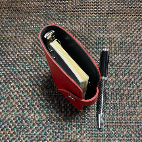 m5 とってもｼﾝﾌﾟﾙ 赤＆黒】micro5システム手帳 SN5s-003rbk ヌメ床革