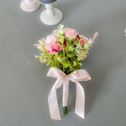 ★ラッピング込★　ピンクのインテリアブーケ　アーティフィシャルフラワー　造花　造花ブーケ　花束　プレゼント　母の日 5枚目の画像