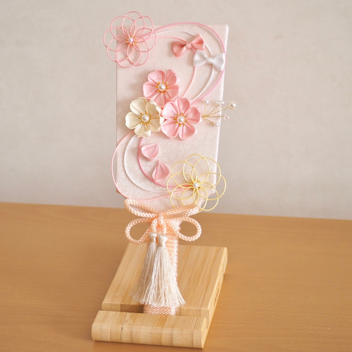 ひな祭り、桃の節句、ひな祭りおき飾り、ハンドメイド、つまみ細工飾り、初節句 うさぎのおひなさま ひなまつりに飾りたくなる つまみ細工 桃の節句