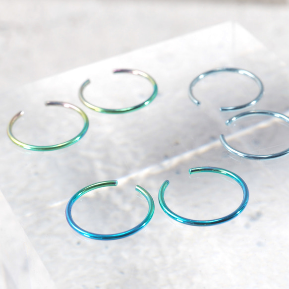 つけっぱなしOK　ミニフープピアス　純チタン製 2枚目の画像