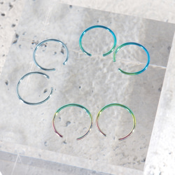 つけっぱなしOK　ミニフープピアス　純チタン製 3枚目の画像