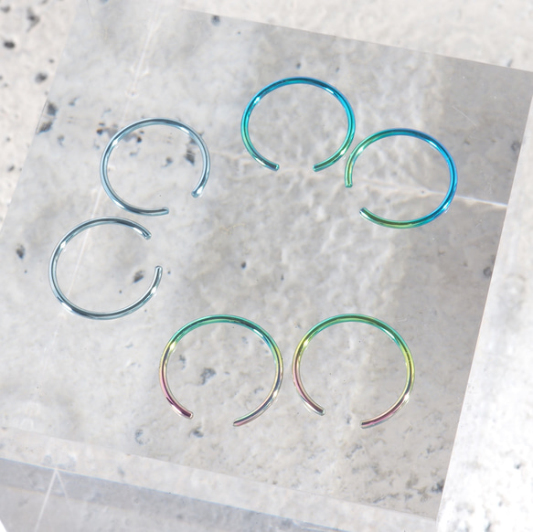 つけっぱなしOK　ミニフープピアス　純チタン製 3枚目の画像