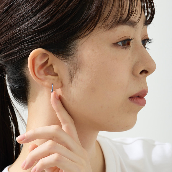 つけっぱなしOK　ミニフープピアス　純チタン製 7枚目の画像