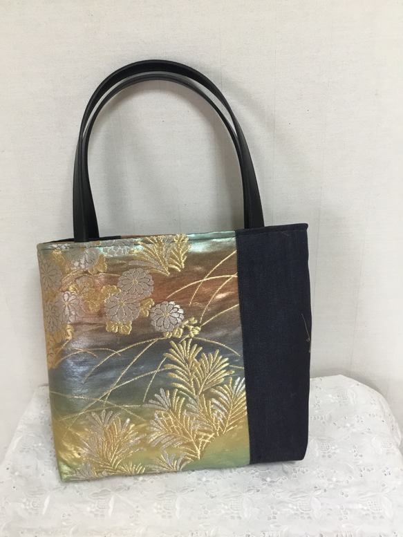 【50％OFF】 ハンドメイド・リメイク・帯・カバン・トートバッグ・お出掛け トートバッグ