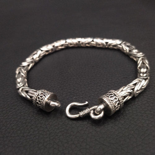 【お正月価格】ハンスハンセンティアドロップチェーンブレスレット 6mmスクエアビザンチン【シルバーチェーンブレスレット】 ブレスレット