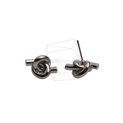 ERG-2623-R【2個入り】ノットラウンドピアス,Knot round Post Earring 2枚目の画像