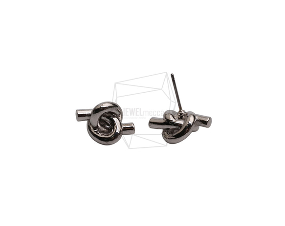 ERG-2623-R【2個入り】ノットラウンドピアス,Knot round Post Earring 2枚目の画像