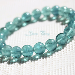 チラチラ虹ブルーグリーンフローライト約8.3～8.8mm前後ブレスレット