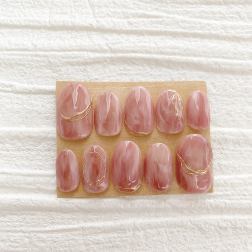 桃ニュアンス ネイルチップ