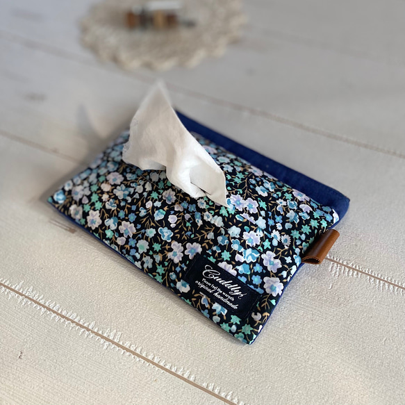 リバティのティッシュポーチ♪】リネン×リバティ ＊ ポケット  