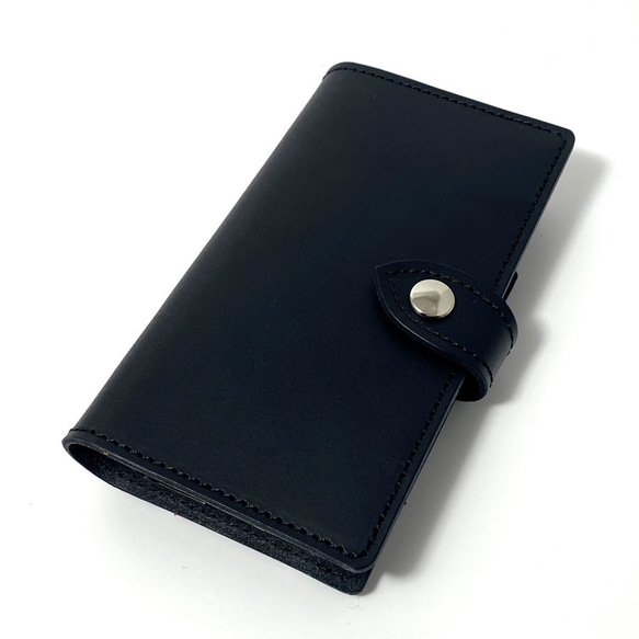 送料無料 手帳型 スマホケース iPhone 11pro 用 スマホショルダー ハードカバー 革 ブラック 2枚目の画像