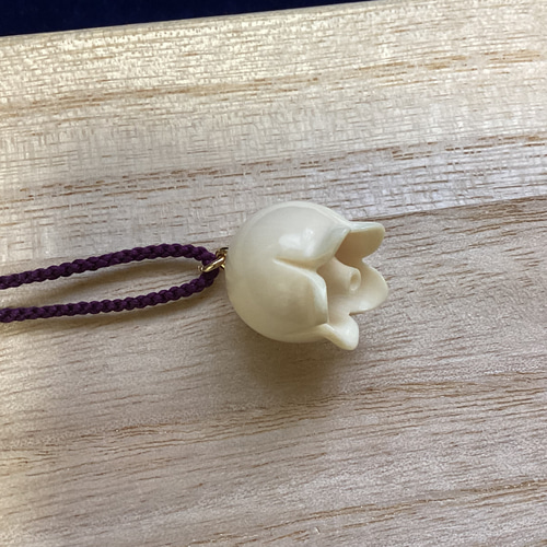 ☆本象牙根付（すずらん）正絹紐 ※AK-2 その他携帯アクセサリー 石橋