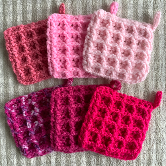 アクリルたわし ワッフル6枚セット ワッフル型アクリルたわし6枚 エコ