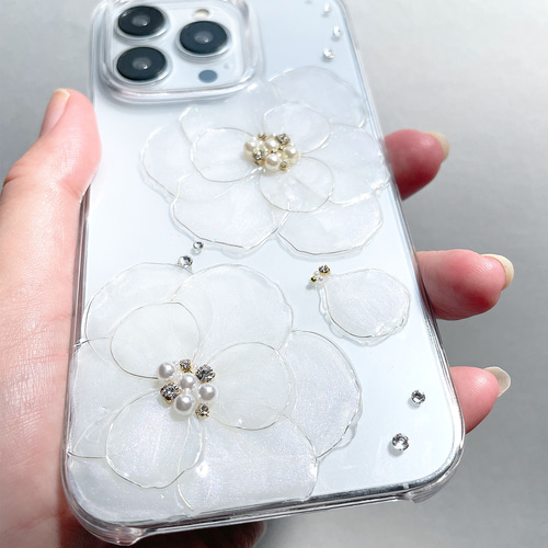 iPhone16pro iPhone15 ダブルホワイトカメリア スマホケース