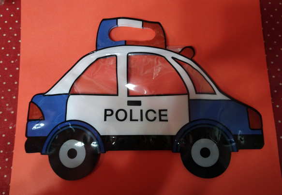 POLICEカーの形のジッパーバッグに乗り物クッキー２袋♪(*^▽^*) 5枚目の画像