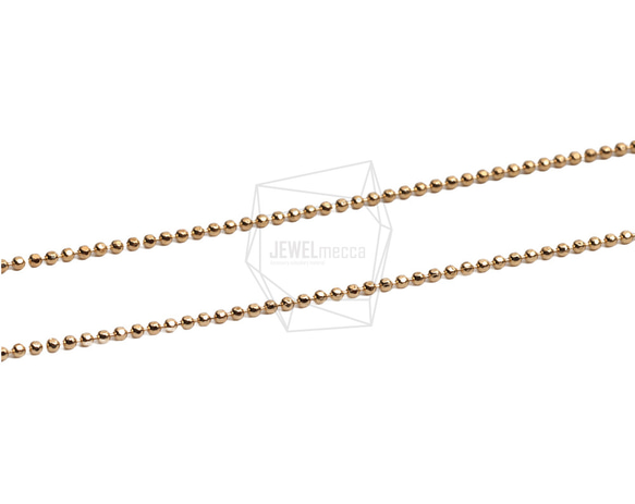 CHN-088-G【2個入り】ボールネックレスチェーン,Ball Chain for necklace/45.5cm 3枚目の画像