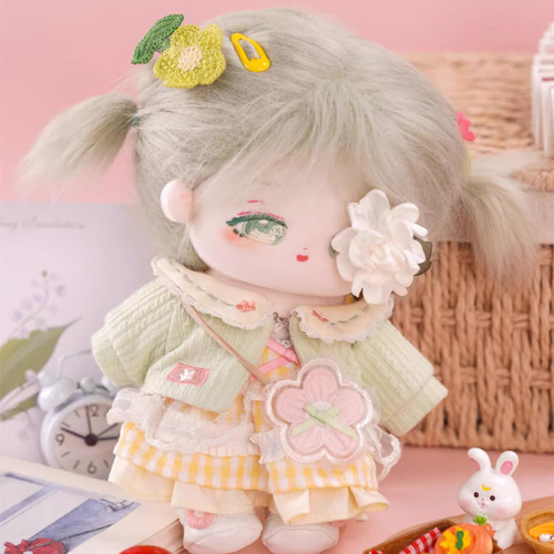 20cmぬいぐるみ 着せ替えぬいぐるみ 緑髪緑目の優しい少女 椿目隠し