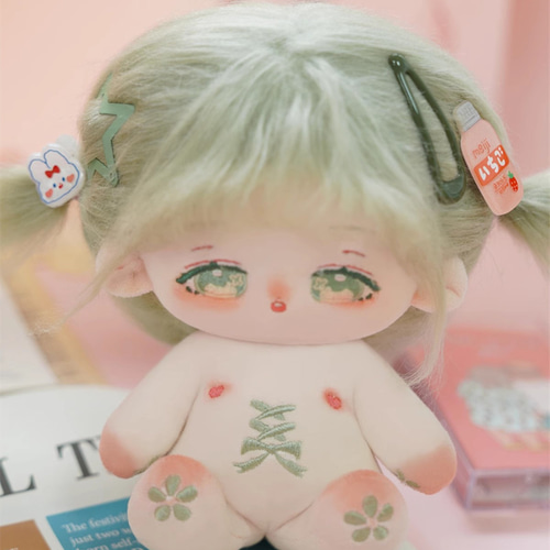 20cmぬいぐるみ 着せ替えぬいぐるみ 緑髪緑目の優しい少女 椿目隠し