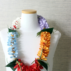 夏威夷絲帶 Lei / 5 色雞蛋花 / 絲帶項鍊 / 草裙舞、婚禮、生日派對 / 夏威夷室內裝飾 第7張的照片