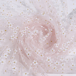 AZ322薄ピンク　長さ200CM*幅150CM　小花柄プリントレース生地　 チュールレース生地　カラー 3枚目の画像