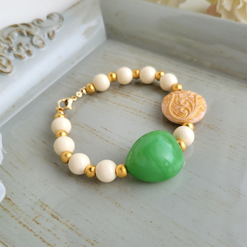 Pandora ビーズブレスレット 緑 Q324_E_styled_set_04_transpare