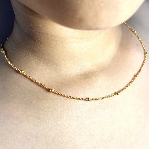 mayu Pearl ball chain ネックレス(43cm) ゴールド mayu Pearl ball chain ネックレス(43cm) ゴールド