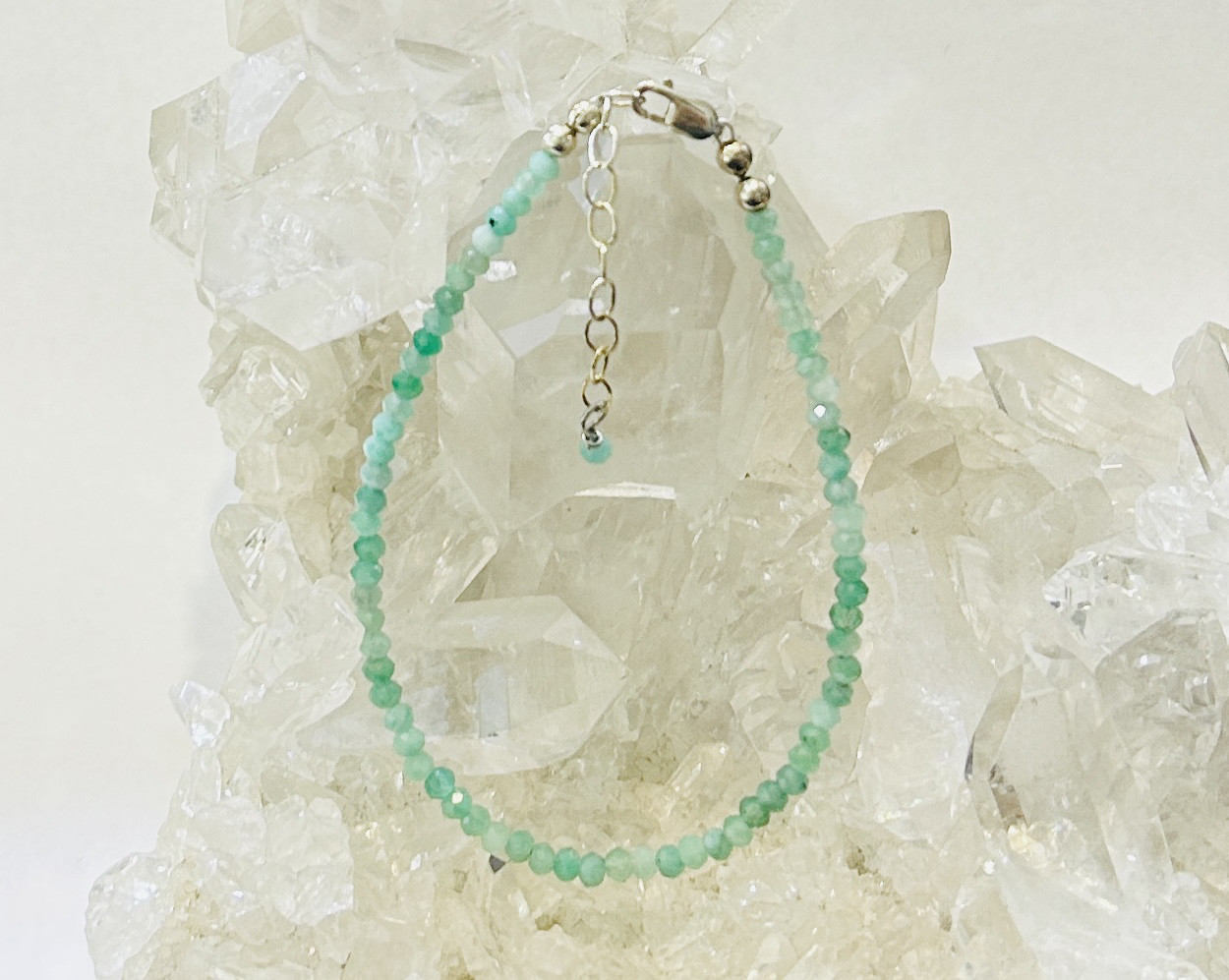 エメラルド 3φボタンCTブレスレット