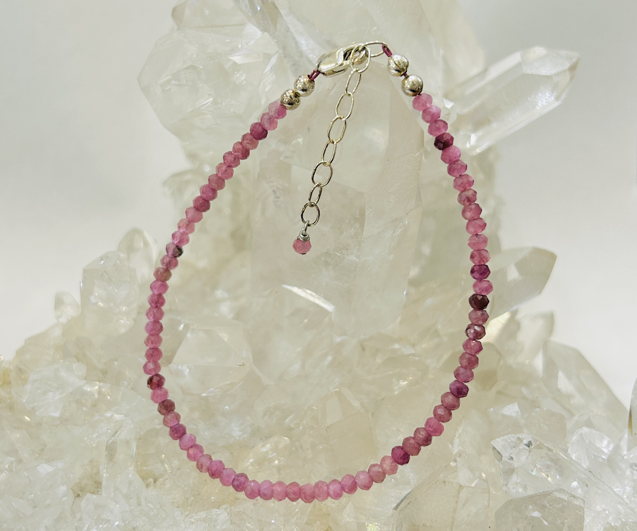 ピンクトルマリン 3φボタンCTブレスレット