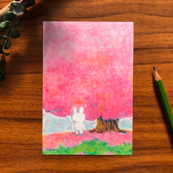 大きな桜の木とウサギさん　(ポストカード3枚入り) 4枚目の画像