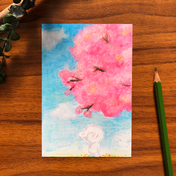 大きな桜の木とウサギさん　(ポストカード3枚入り) 3枚目の画像