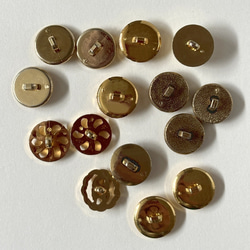 レトロ ボタン 金色 ゴールド 15mm 15個セット eh-096 3枚目の画像