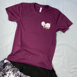 【受注制作】「トイプードル＆チョコ」ドライTシャツ・長袖Tシャツ 1枚目の画像
