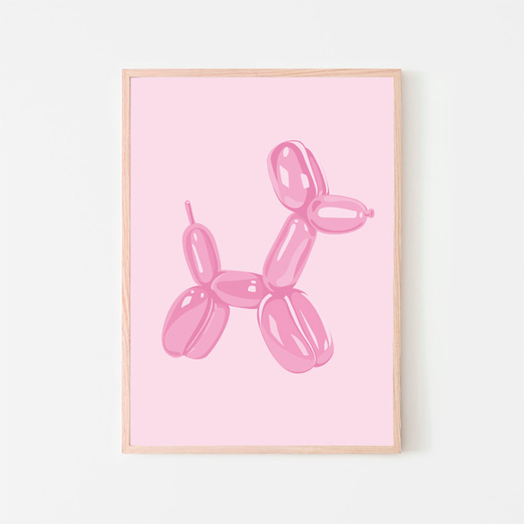 バルーンアート ポスター / プードル 犬 キッズルーム 遊び場 シンプル